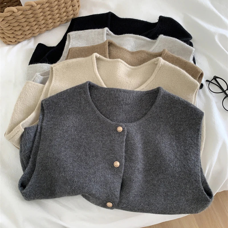 Elegant Knitted Sleeveless Casual Sweater Tanks Tops