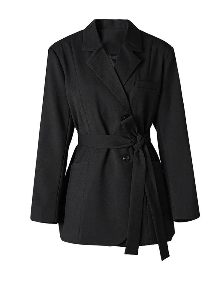 Elegant Lapel Long Sleeve Blazer Jacket