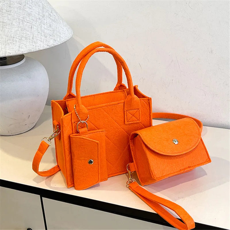 3pcs/set Embossed Stylish Crossbody Clutch and Wallet Shoulder Bag