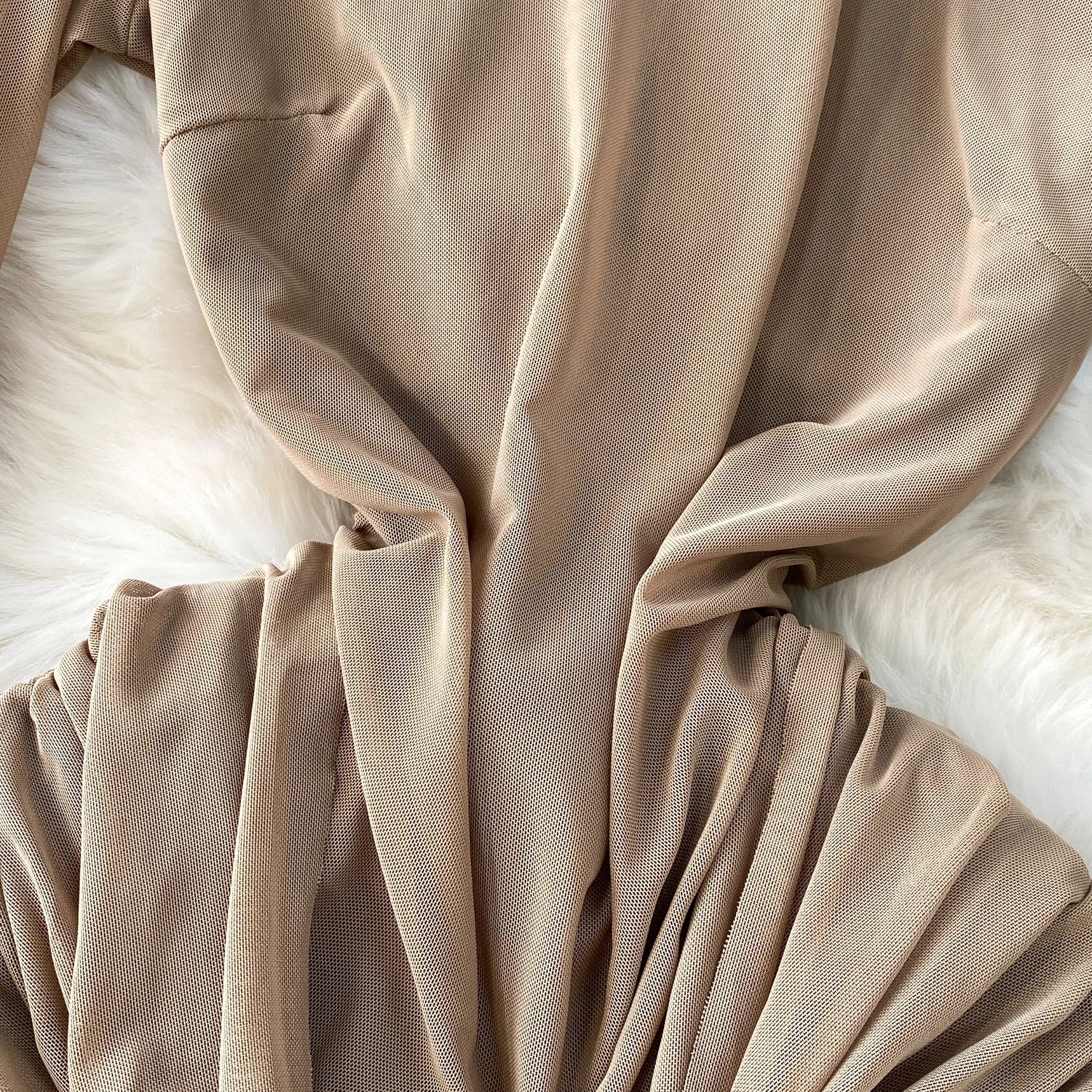 Elegant chic Spliced pleated Vintage Dress