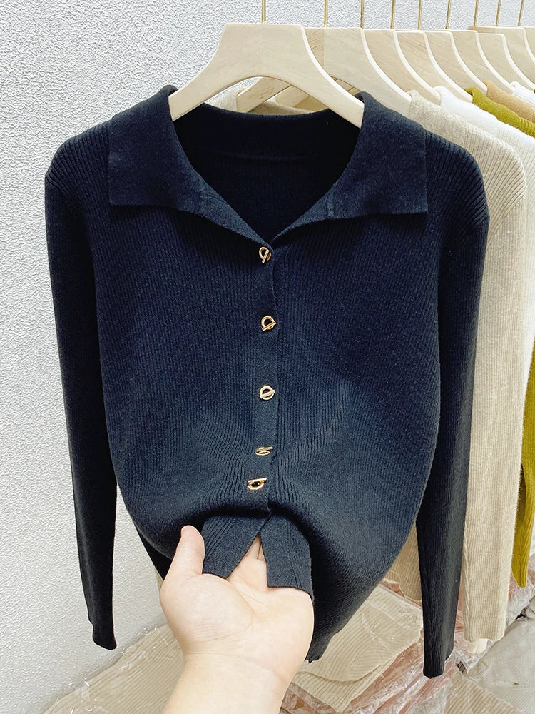 Single Breasted Knitted Sweater Cardigan Jumpers