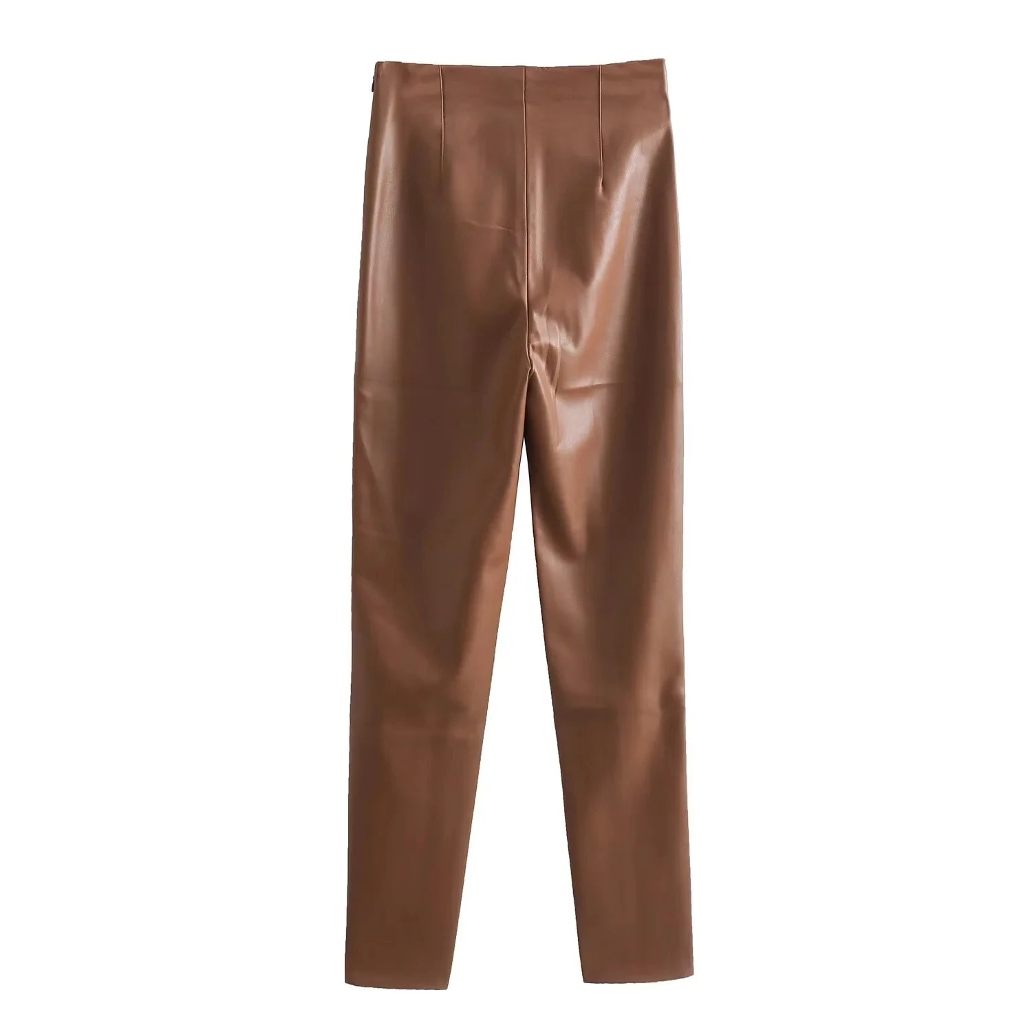 High Waist Faux Leather PU Leggings High Street Elastic Pants