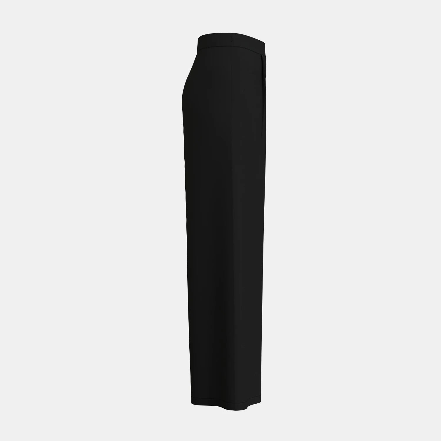 Plain High Waist Full Length Wide Leg Trousers