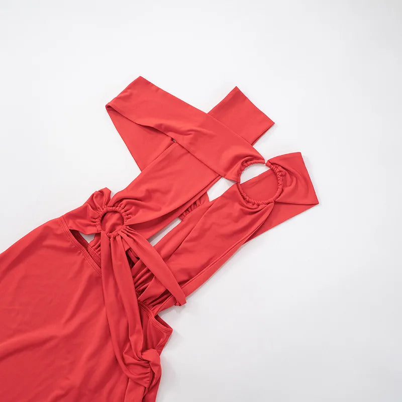 Irregular Long Hollow Out Maxi Bodycon Dress
