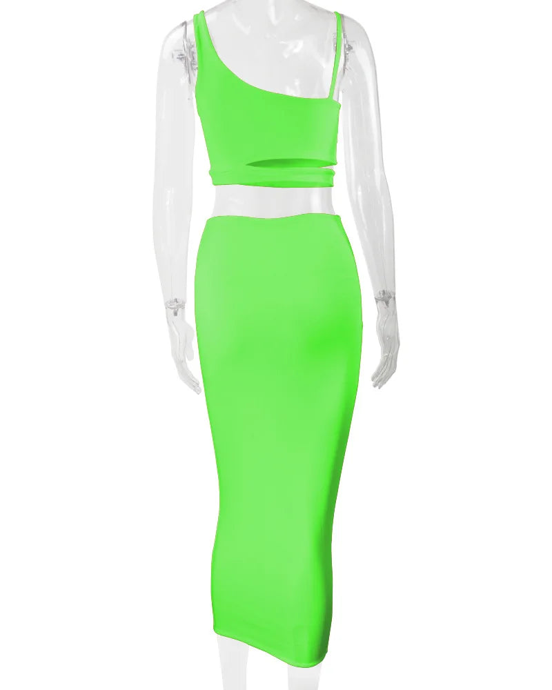 Elegant  Pleated Hollow out Two-piece Dress