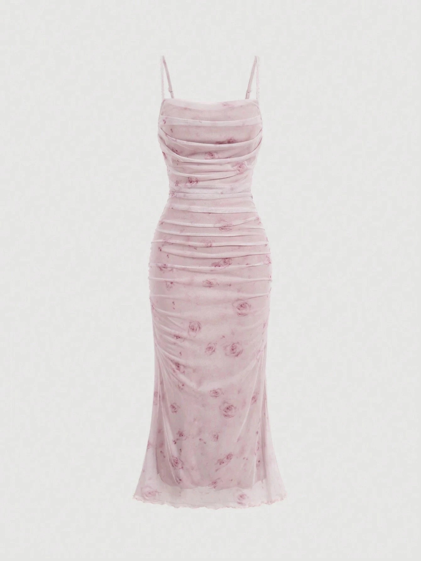 Graphic Print Sleeveless Square Neck Folds Skinny Fit Milkmaid Dress