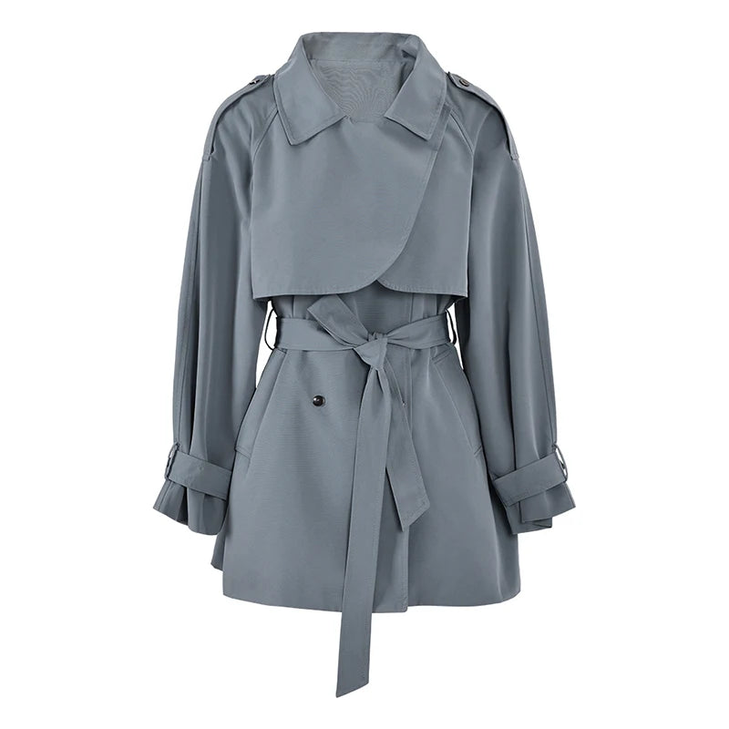 Long Sleeve Loose Fit Windbreaker Trench Coat