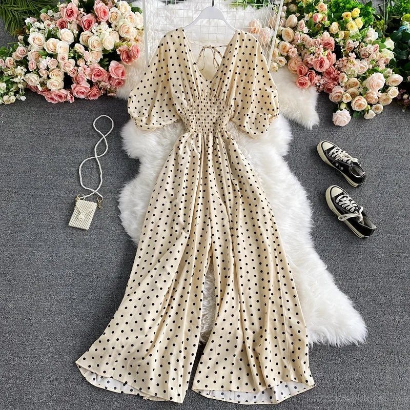 V Neck Dolman Sleeves Floral Print Wide Leg Jumpsuit