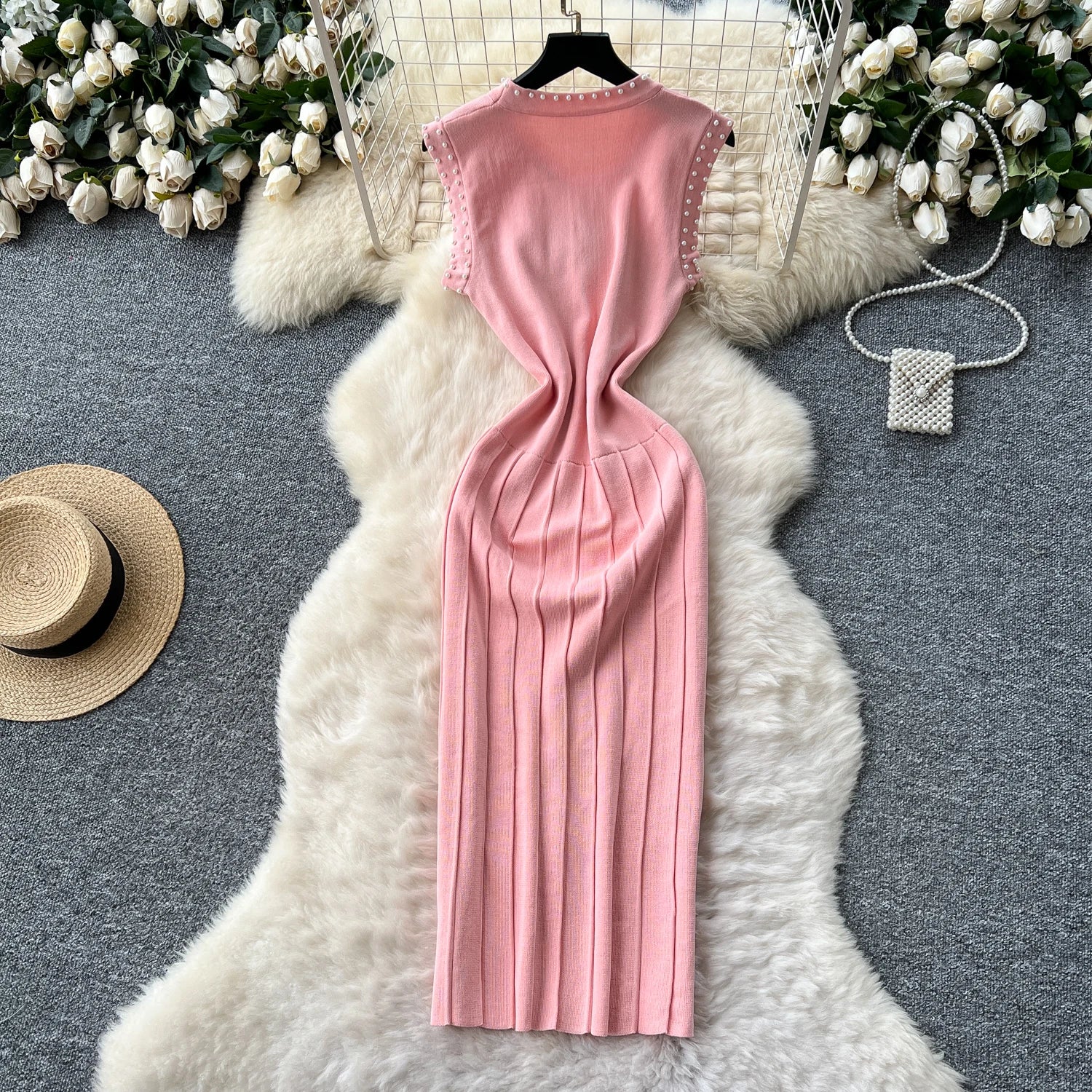 Knitting Sleeveless O Neck Slim Sundress
