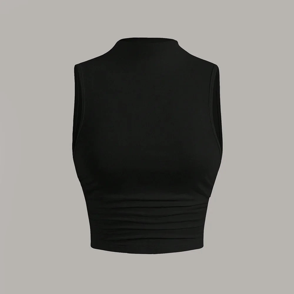 Sleeveless Crew Neck Tank Top