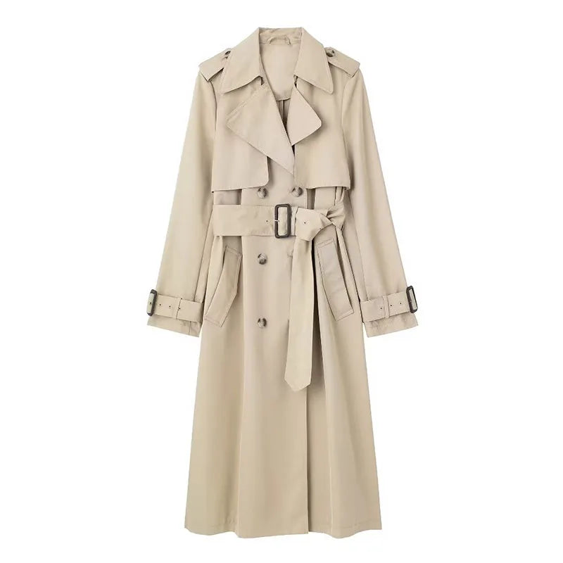 Slim Turn-Down Long Sleeve Trench Coats