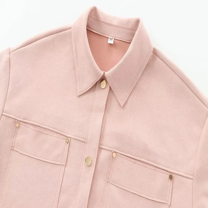 Long Sleeve Faux Versatile Loose Fit Jacket