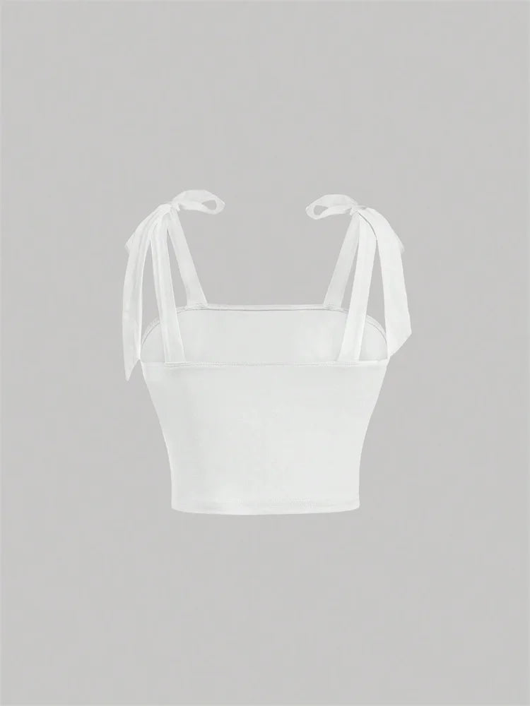 Ruched Wide Strap Slim Fit Crop Top