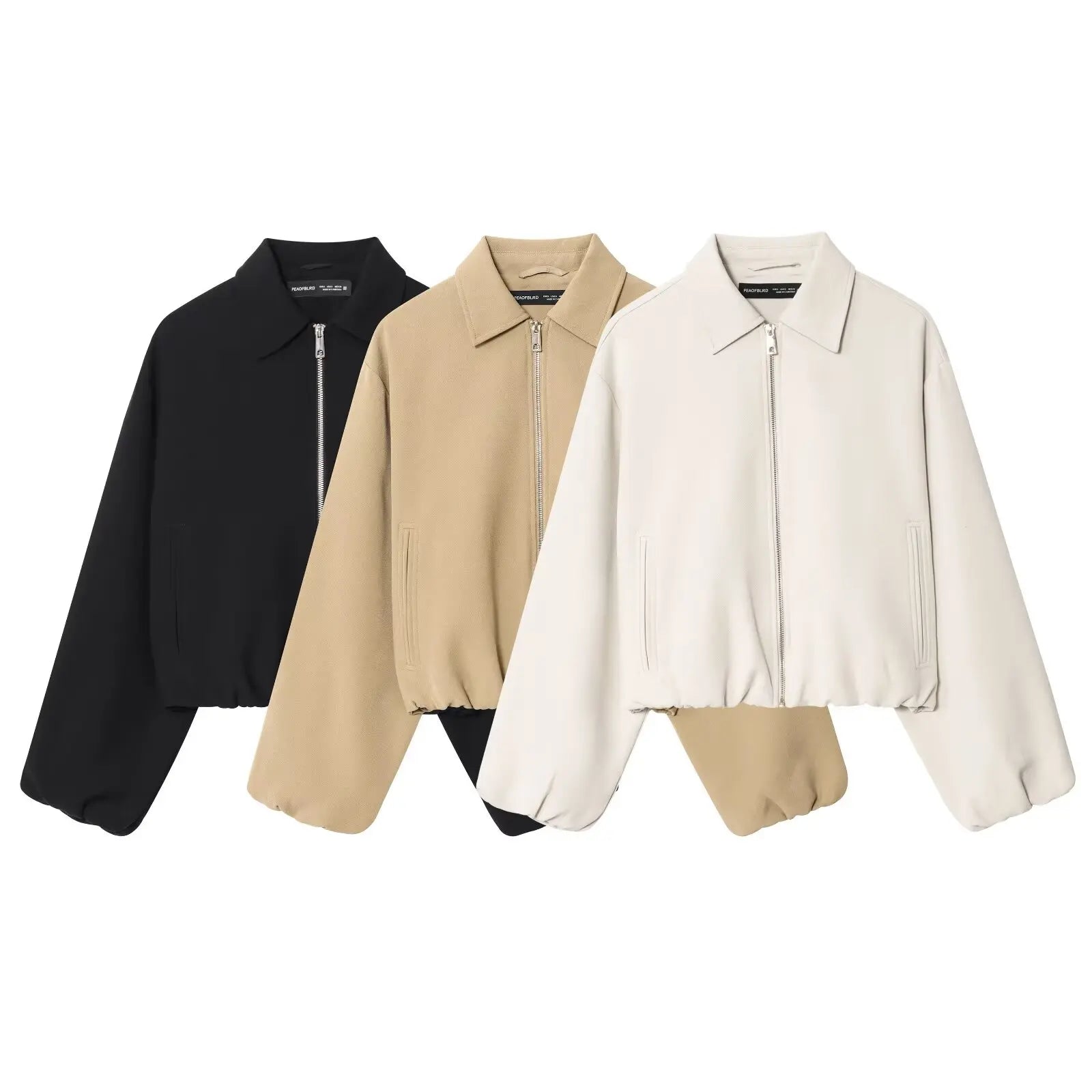 Casual Turn-Down Collar Long Lantern Sleeve  Jacket