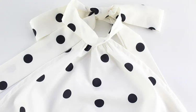 Dot Halter Bandage Slim Backless Dress