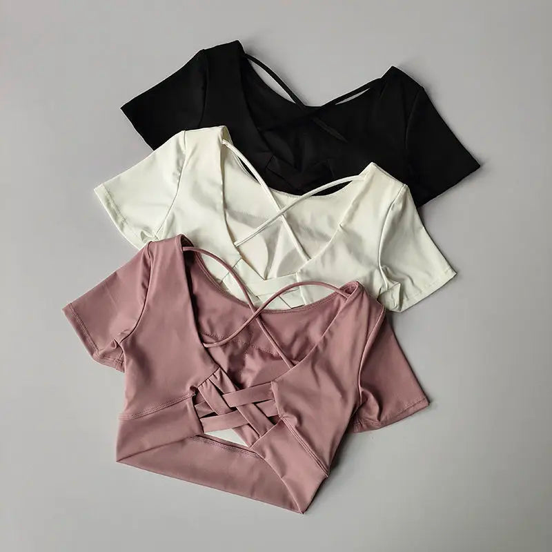 Sporty T-shirts Short Sleeve Crop Tops
