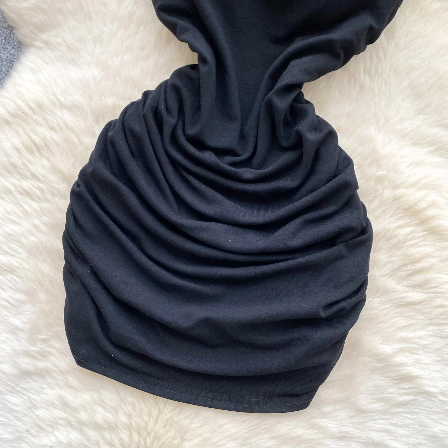 pleated sleeveless slim Vintage pencil dress