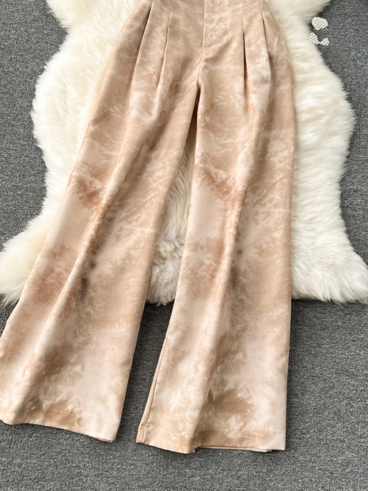 High-End Top plus Casual Wide Leg Pants Two-Piece Set