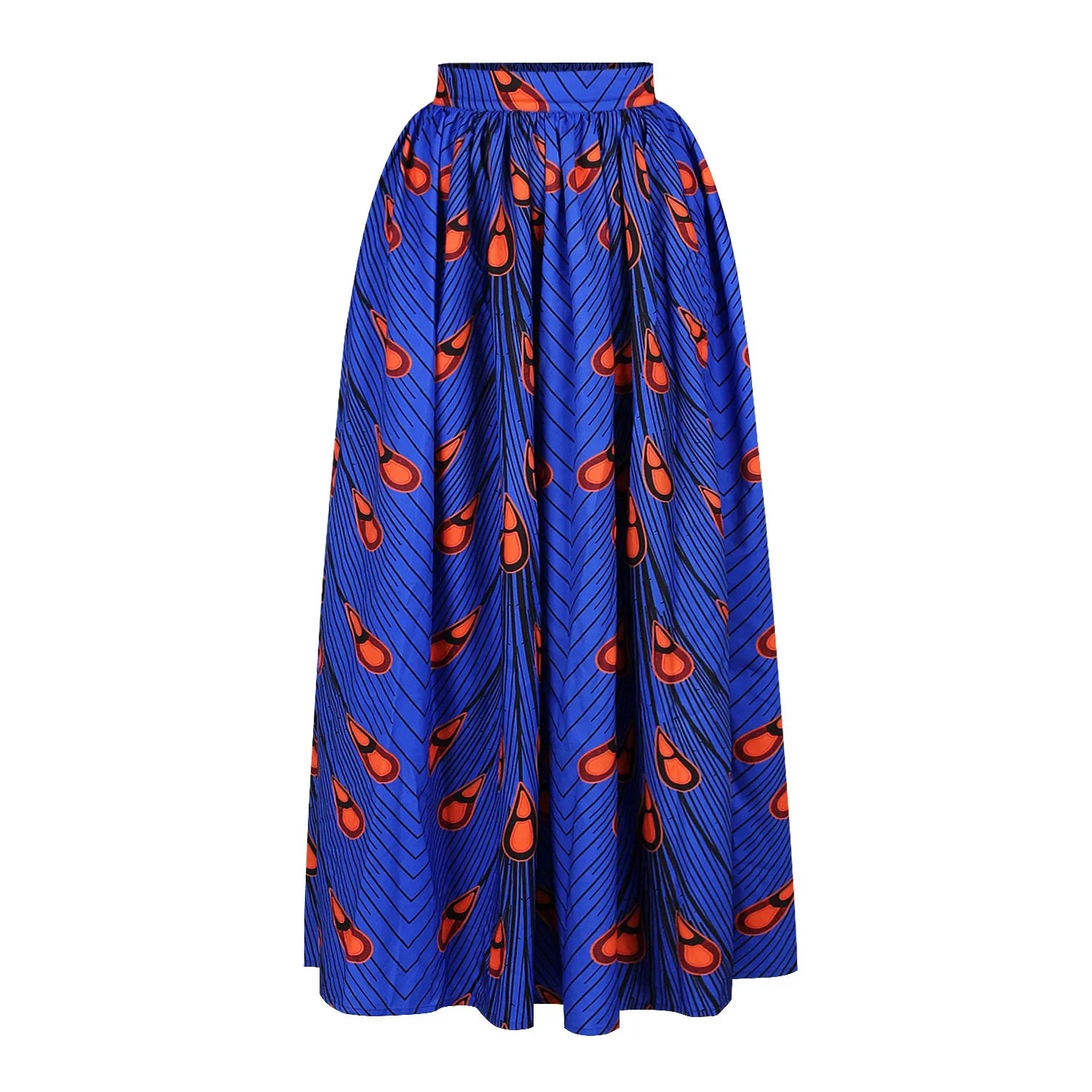 African  Two Piece Set Sexy Slash-neck Long Sleeve Tops +High Slit Maxi Skirt