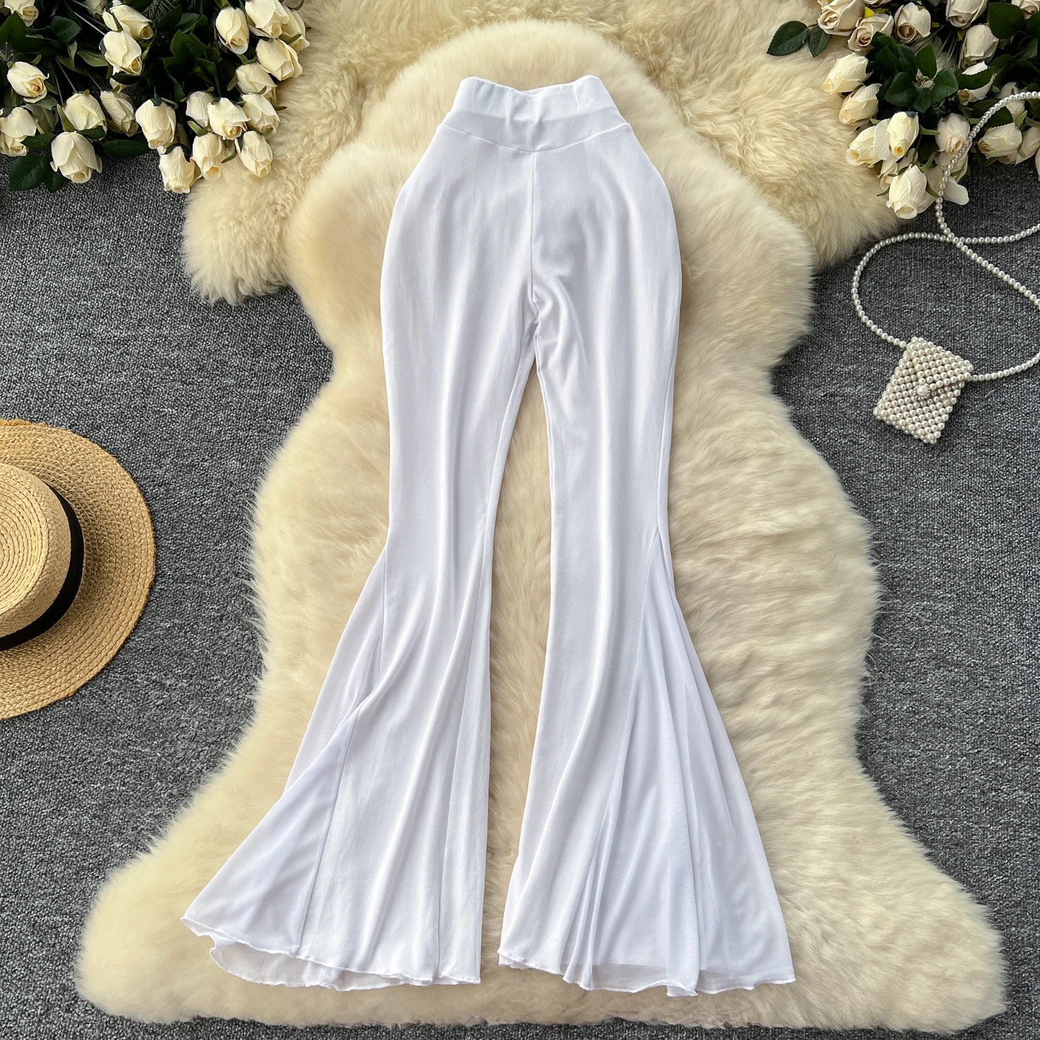 Elastic High Waist Trousers