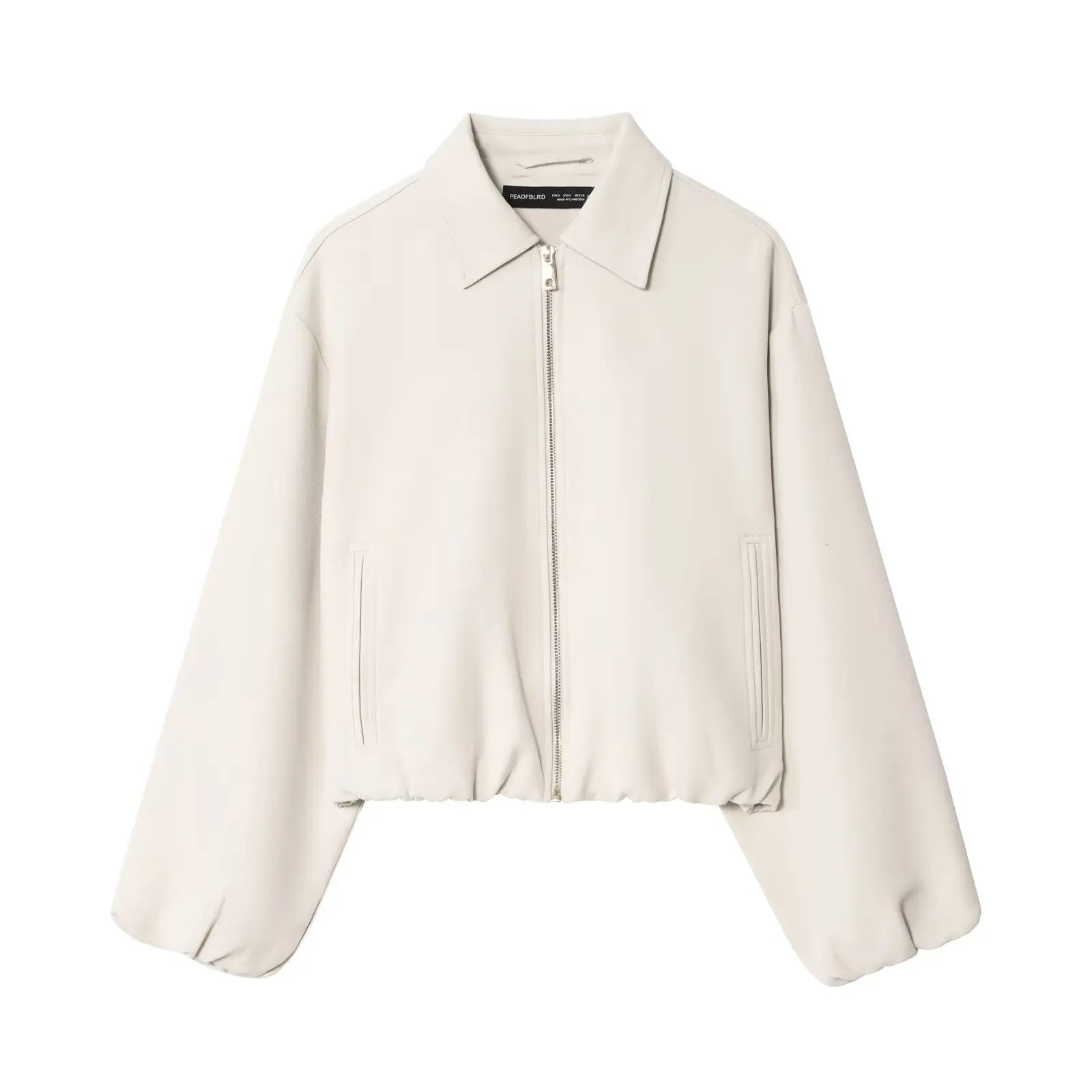 Casual Turn-Down Collar Long Lantern Sleeve  Jacket