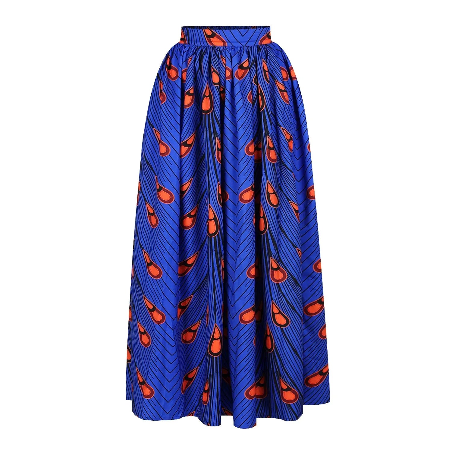 African  Two Piece Set Sexy Slash-neck Long Sleeve Tops +High Slit Maxi Skirt