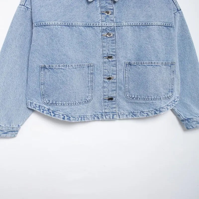 Long Sleeve Versatile Loose Fit Denim Jacket