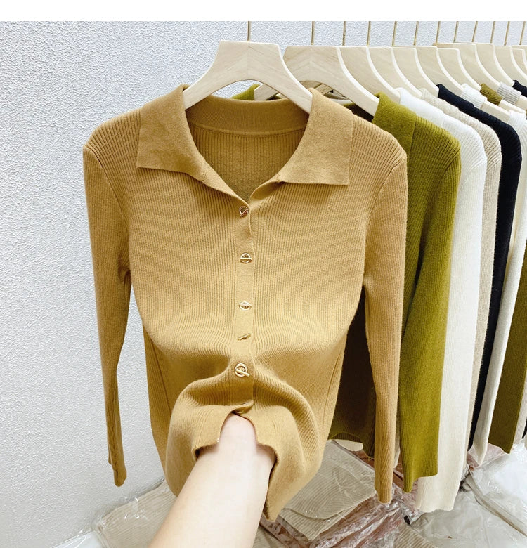 Single Breasted Knitted Sweater Cardigan Jumpers