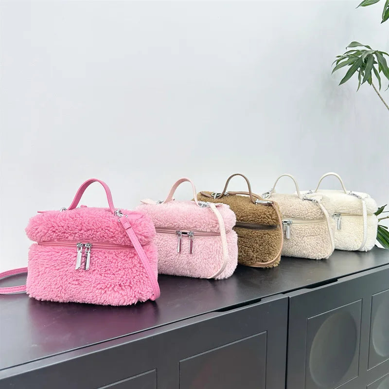 Trendy Faux Fur Shoulder Bags Handbag Y2k Girls Fashion Crossbody Bag