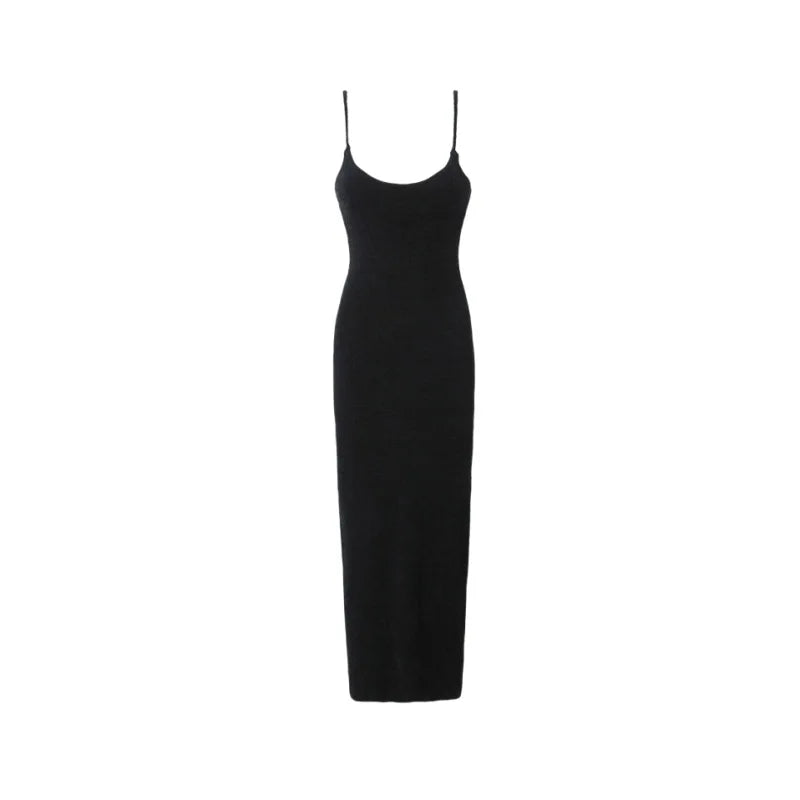 Strapless Soft Fluffy Knit Maxi Dress