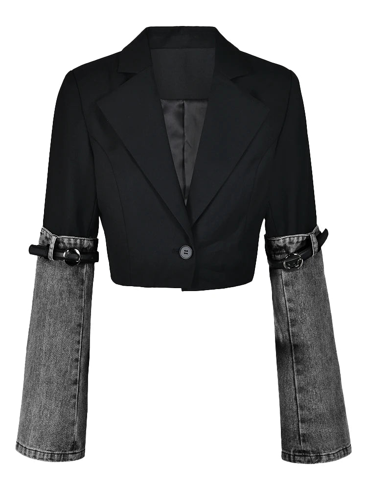 Denim Patchwork Blazer