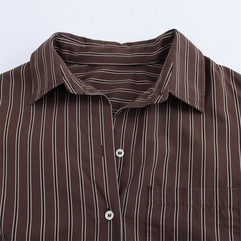 Striped Bat-Sleeve Shirts Casual Shirts