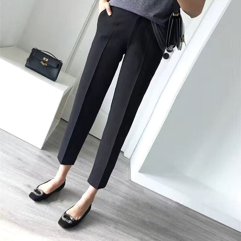 Elegant Chiffon Shirt Black Trousers Two-piece Set