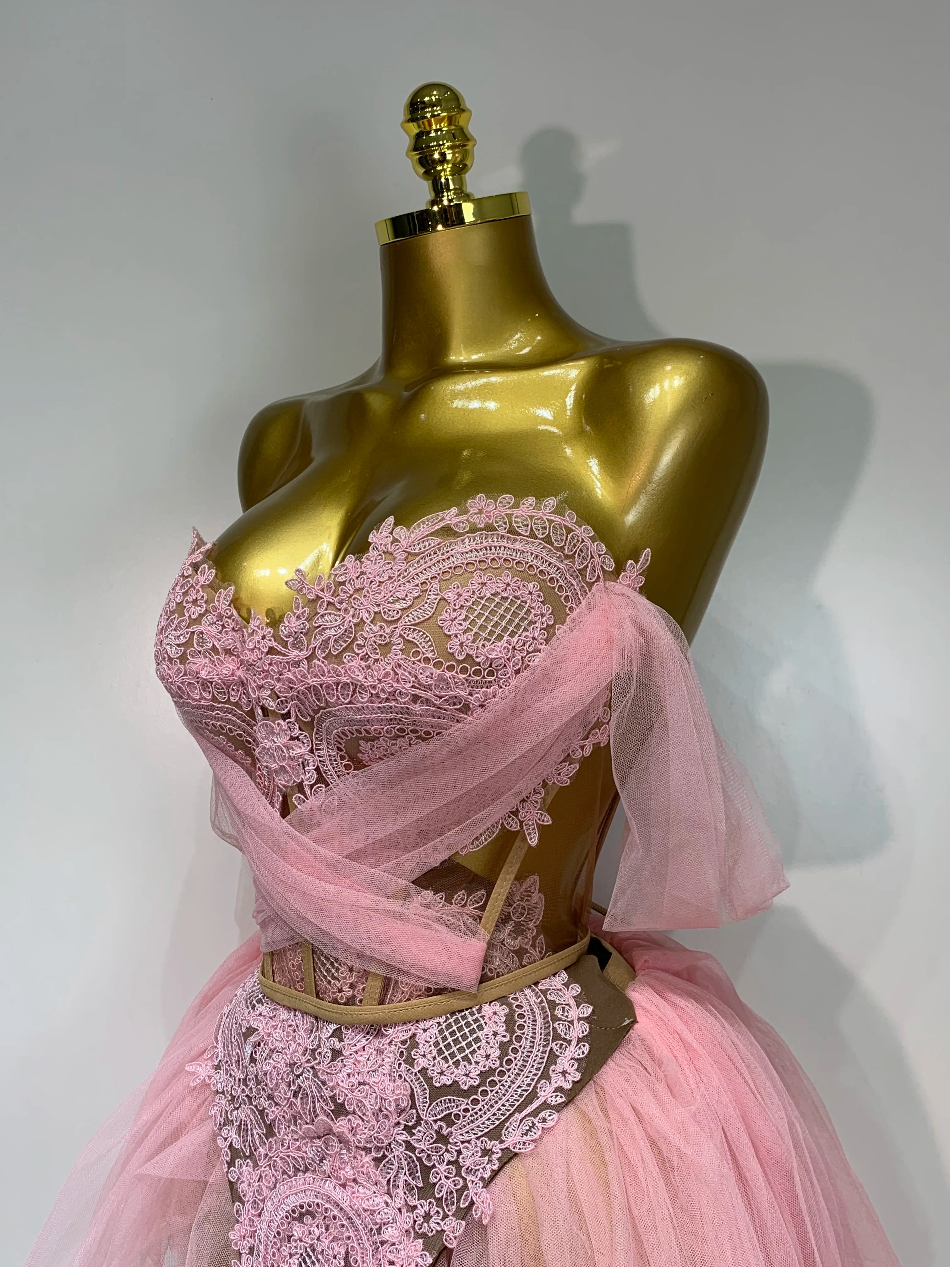 Mesh Tops And Skirt 2 PCS Set Party Birthday Nightclub Set