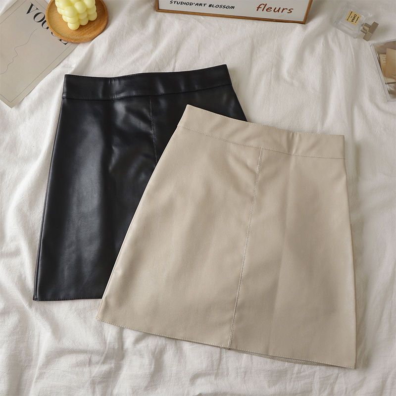 yk2 High Waist Zipper Solid Short Skirt