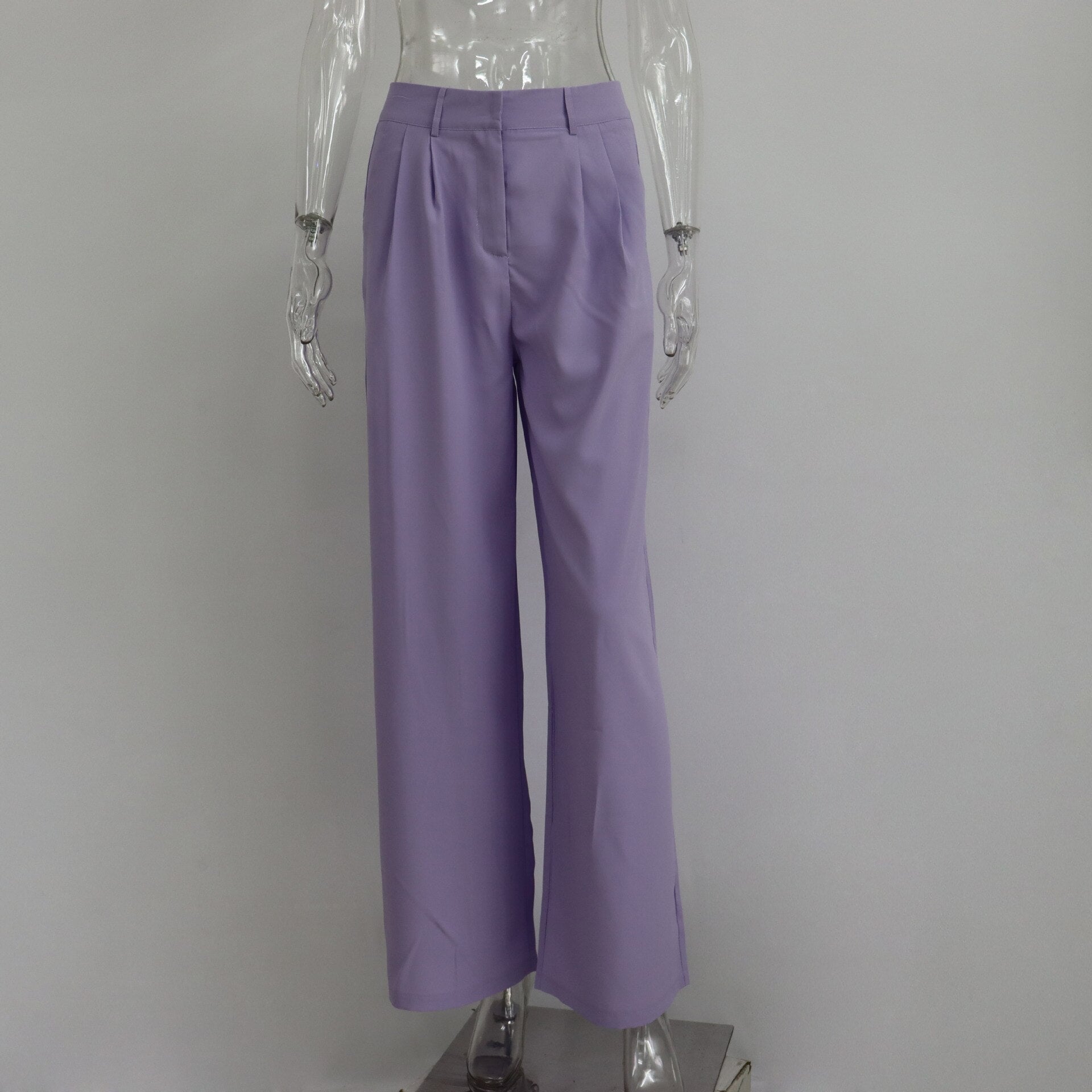 Casual High-waisted Straight Trousers