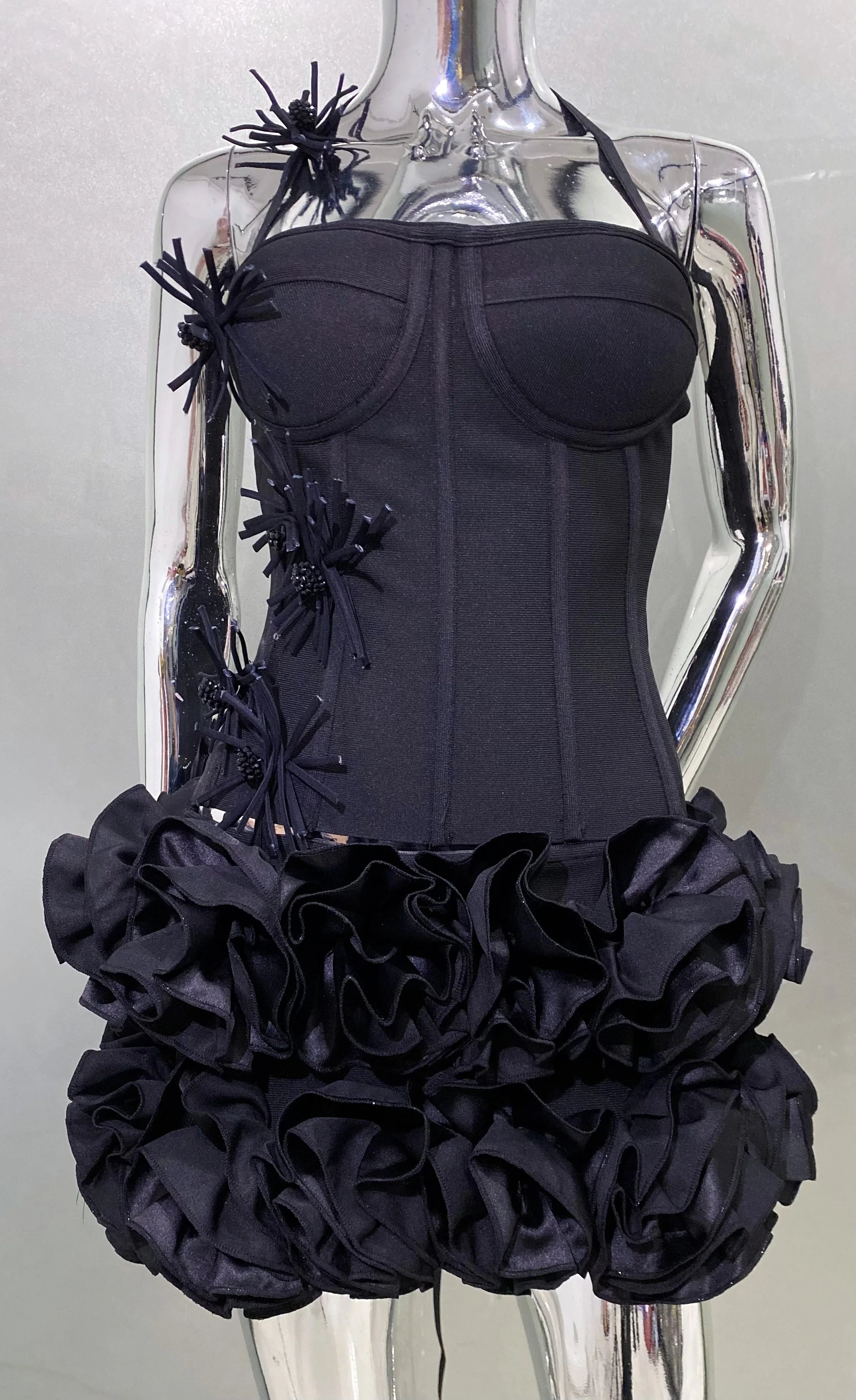Strapless Laced-up Bodycon Mini Skirt and Top Set