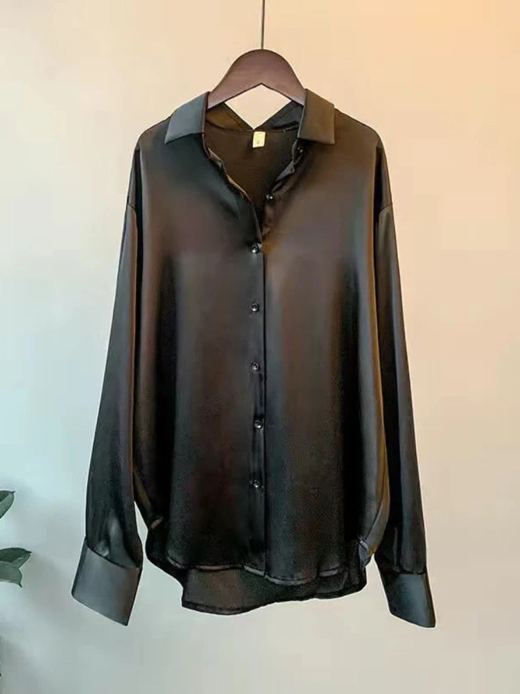 Casual Office Lady Silk Blouses