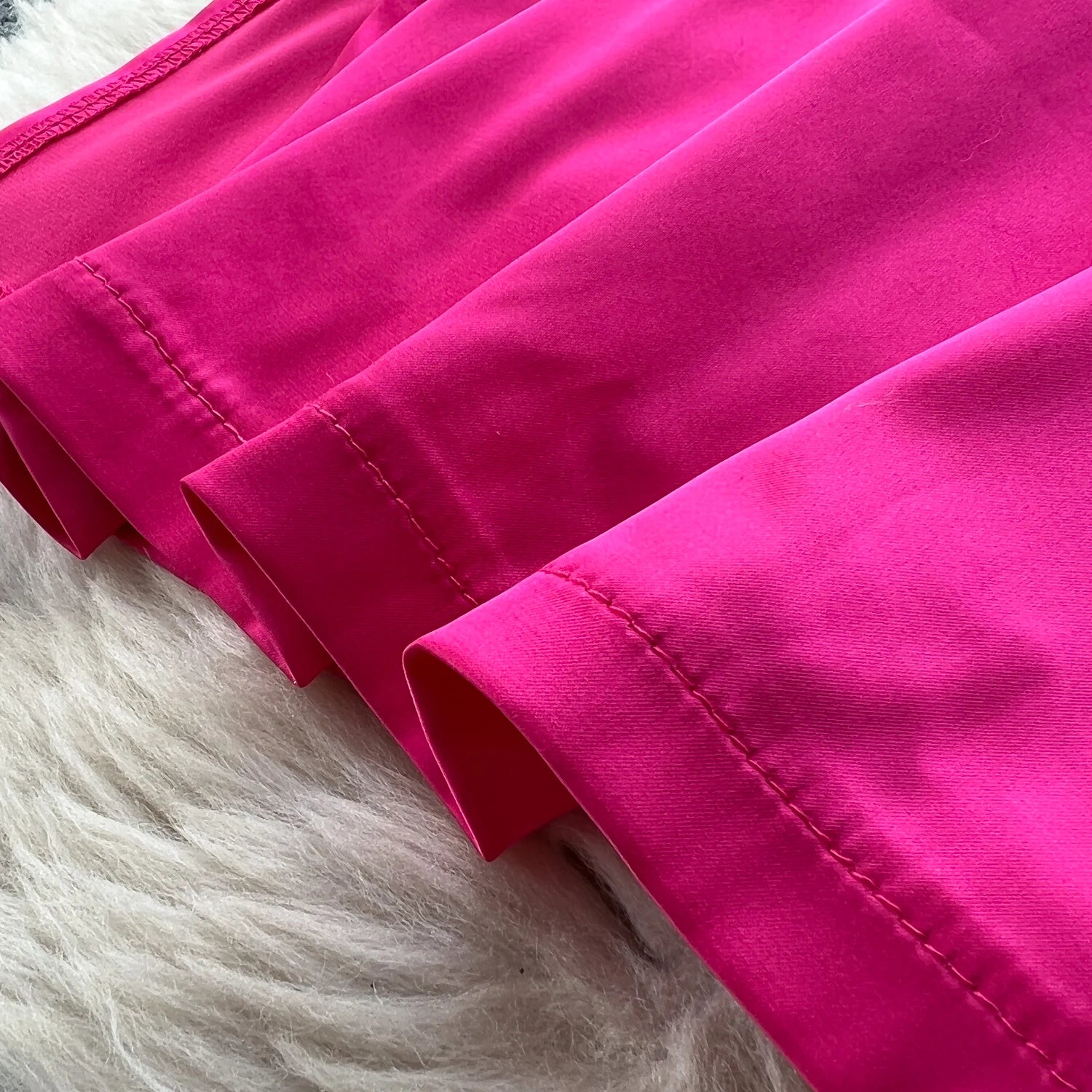 Chic Satin Splice Pleated Slim Split Long Sundress