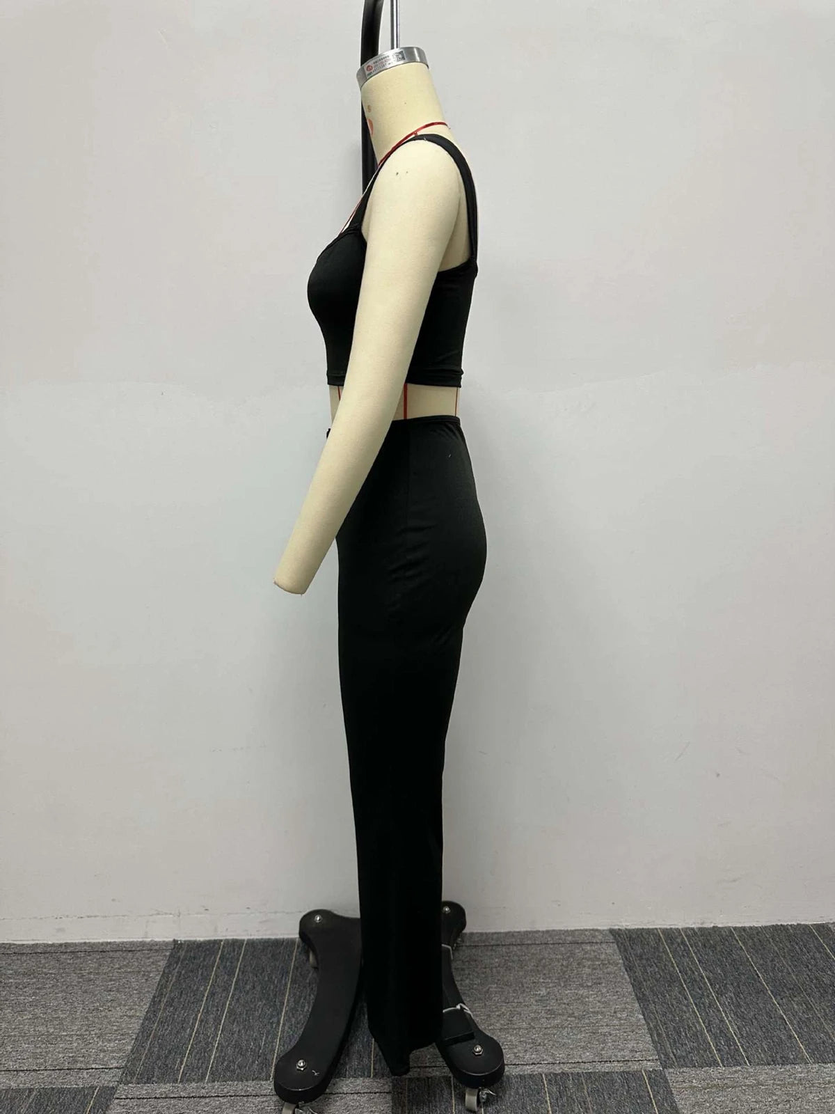 Crop Top and Flare Pants Suit Baddie Two Piece Set