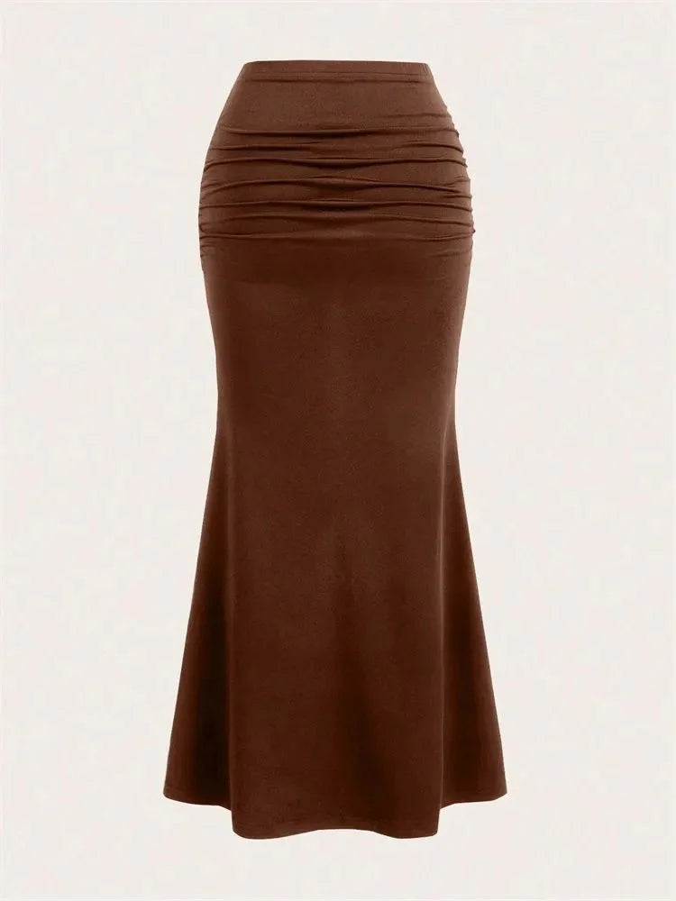 Elastic Elegant High Waist Mermaid Maxi Skirts