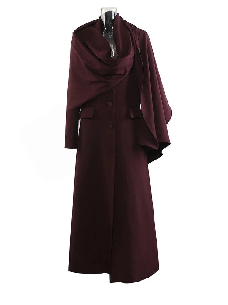 Elegant Scarf Collar Long Sleeve Blazer Jacket