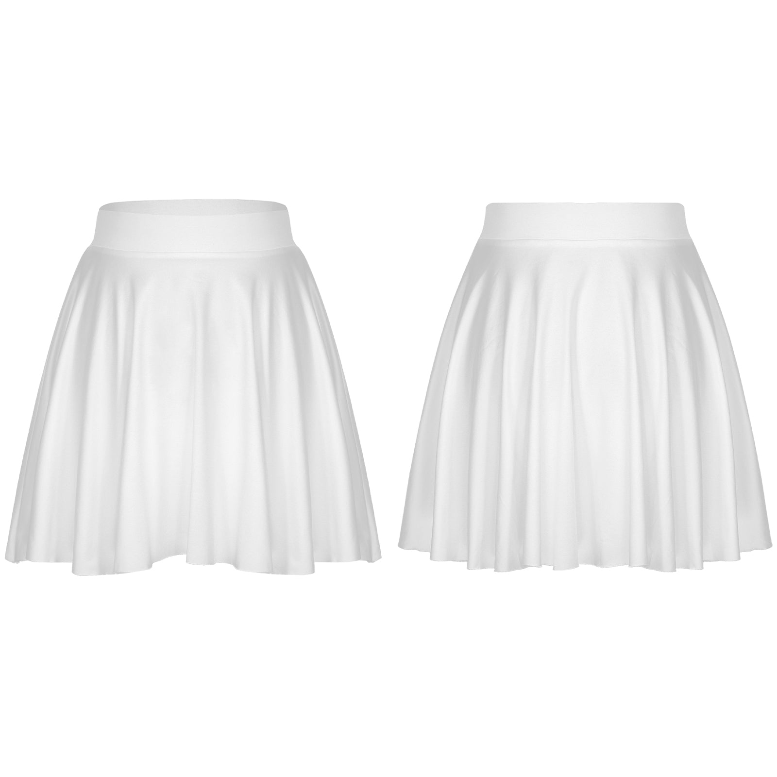 Elastic Waistband Flared Ruffles Skirts
