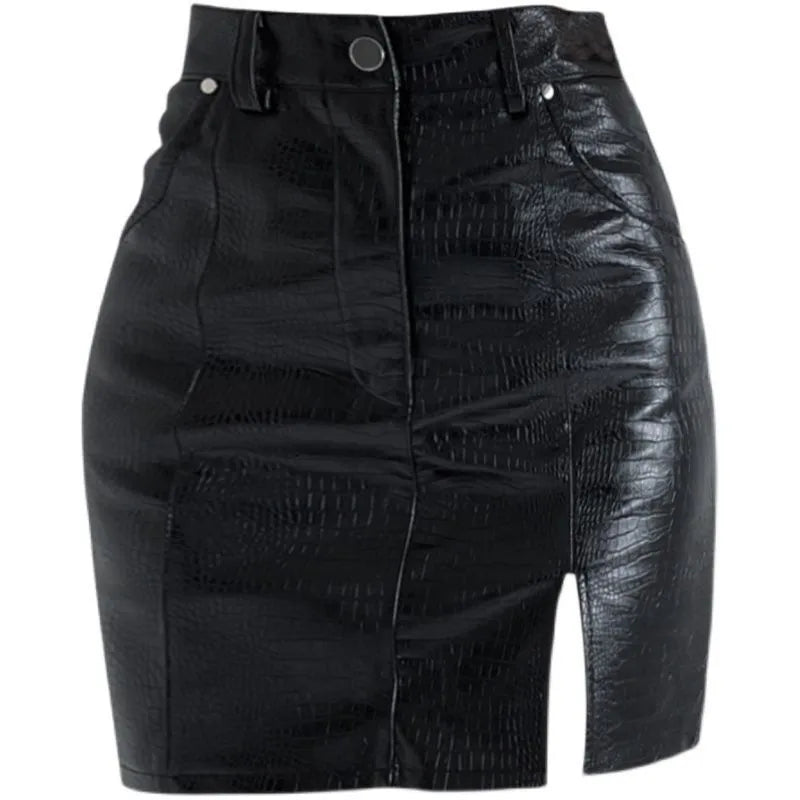 Leather Split Skirt