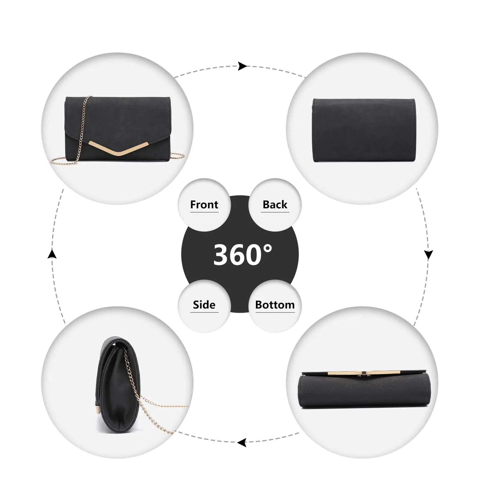 Evening Clutch Purse with Detachable Shoulder Strap Bag