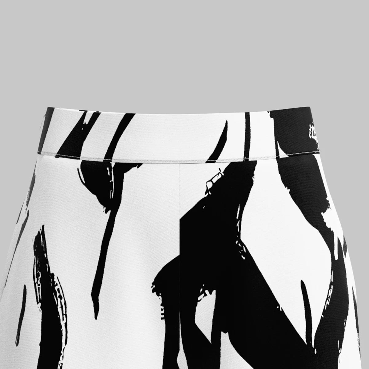 Wild Graffiti Natural Waist Wide Leg Full Length Streetwear  Pants