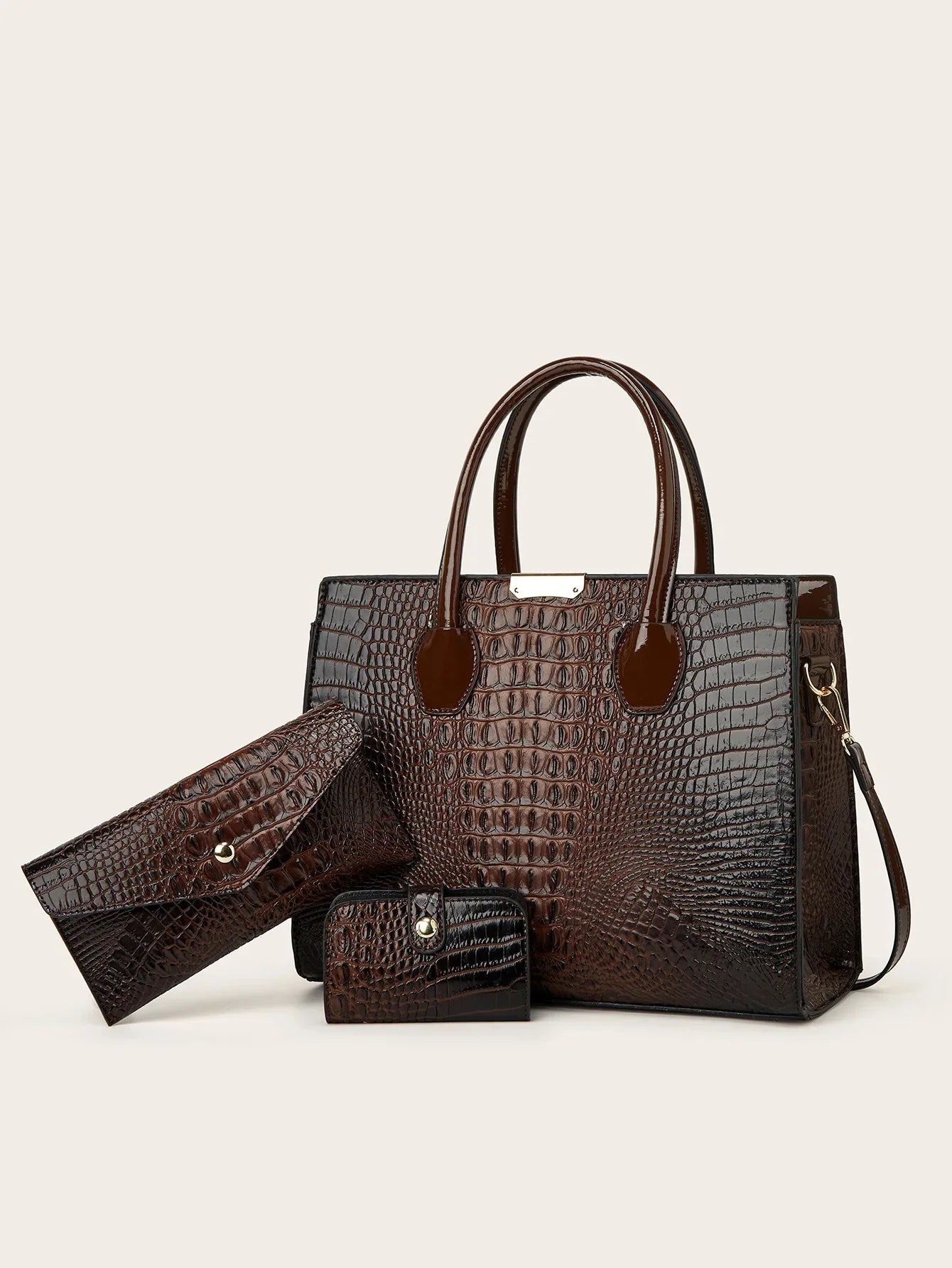 Crocodile Pattern Shoulder Crossbody Bag