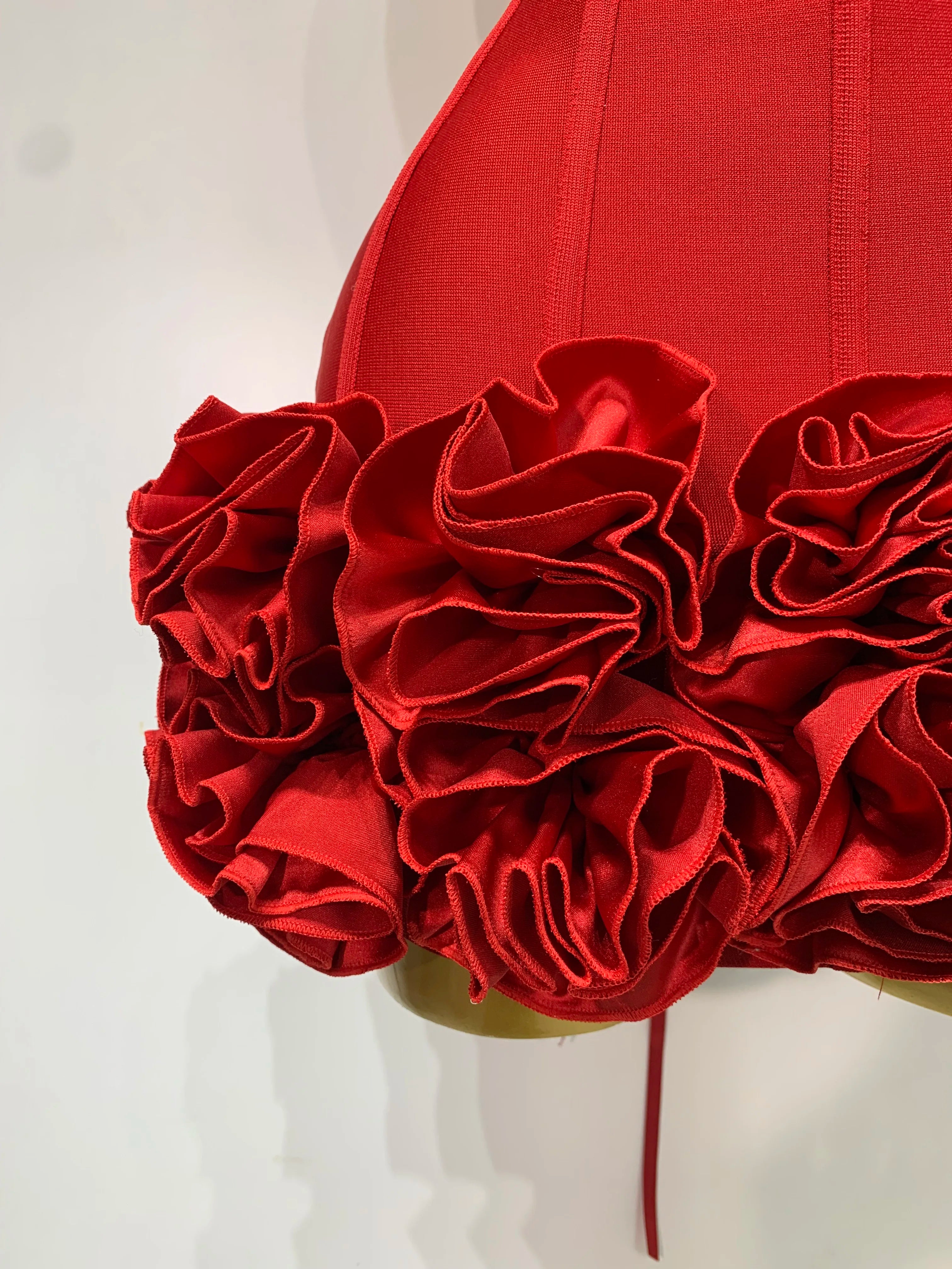 Strapless Bodycon Flowers Mini Bandage Dress