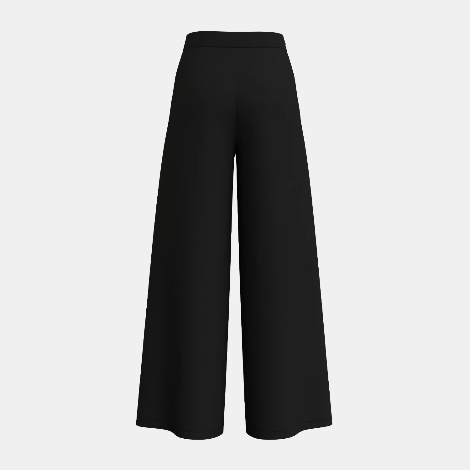Plain High Waist Full Length Wide Leg Trousers