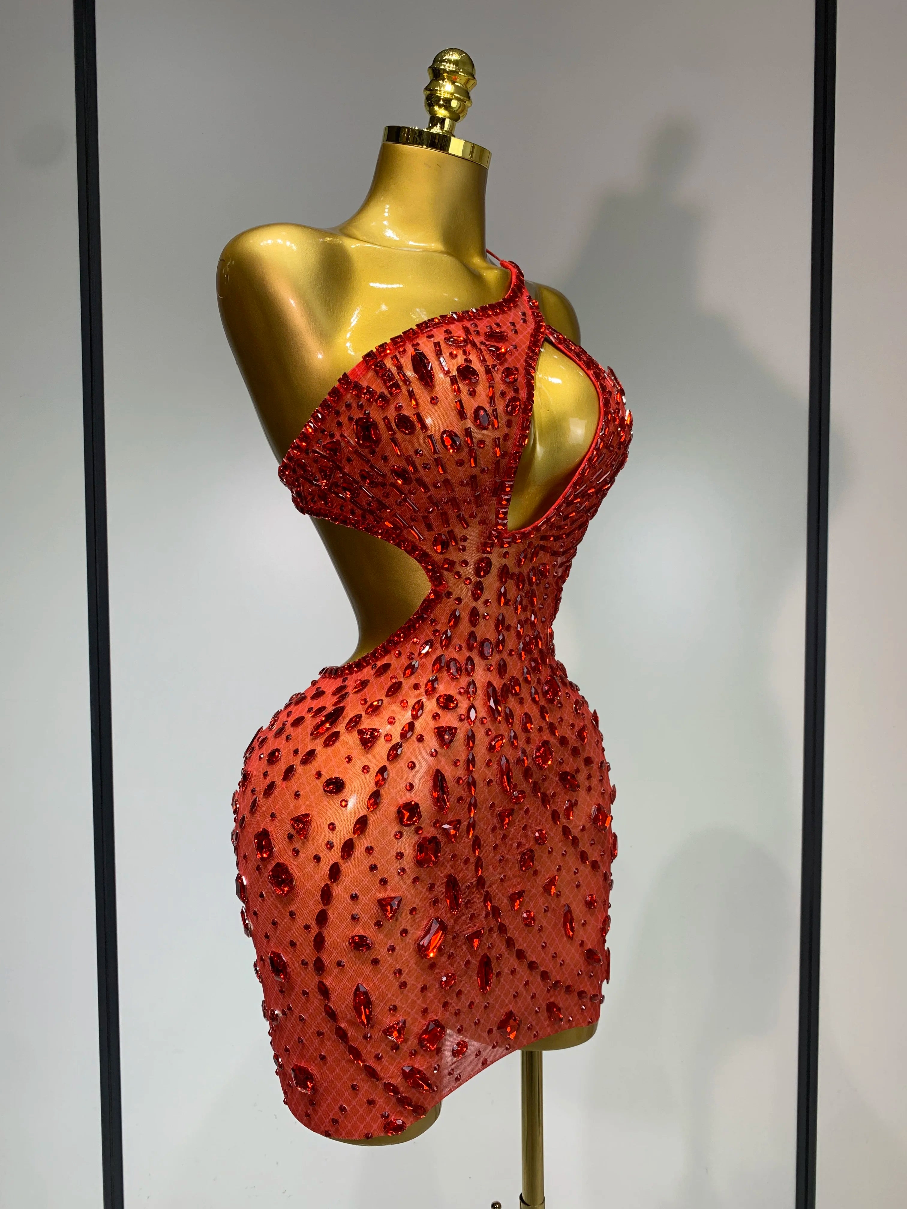 See Through Sparkly Diamond Dress
